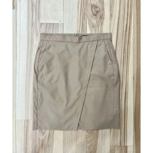 Banana Republic Camel Pencil Skirt Wrap Front 4P